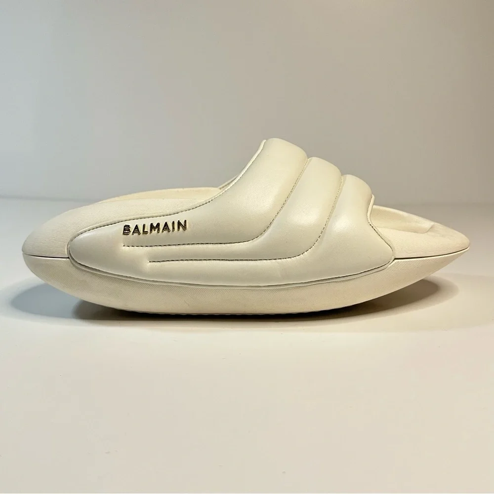 Balmain White B-IT Mules Men’s 7  Women’s 9